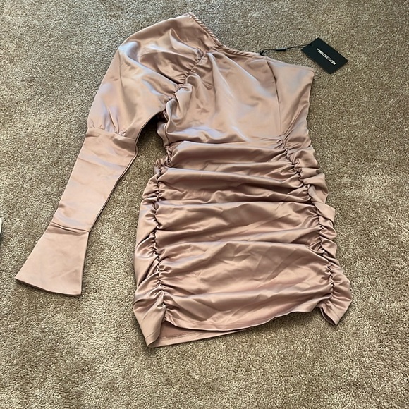 beige dress pretty little thing Midi Beige Dress